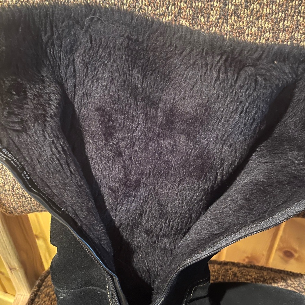 BareTraps Black Suede leather Winter Boots with Fur - Picture 4 of 5